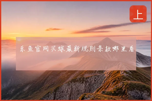 乐鱼官网买球最新规则条款哪里看